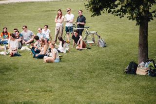 Students at the park