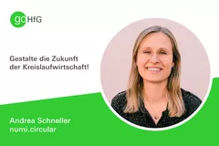 Andrea Schneller mit grünem Balken