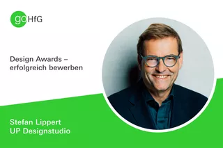 Stefan Lippert mit grünem Balken Design Awards